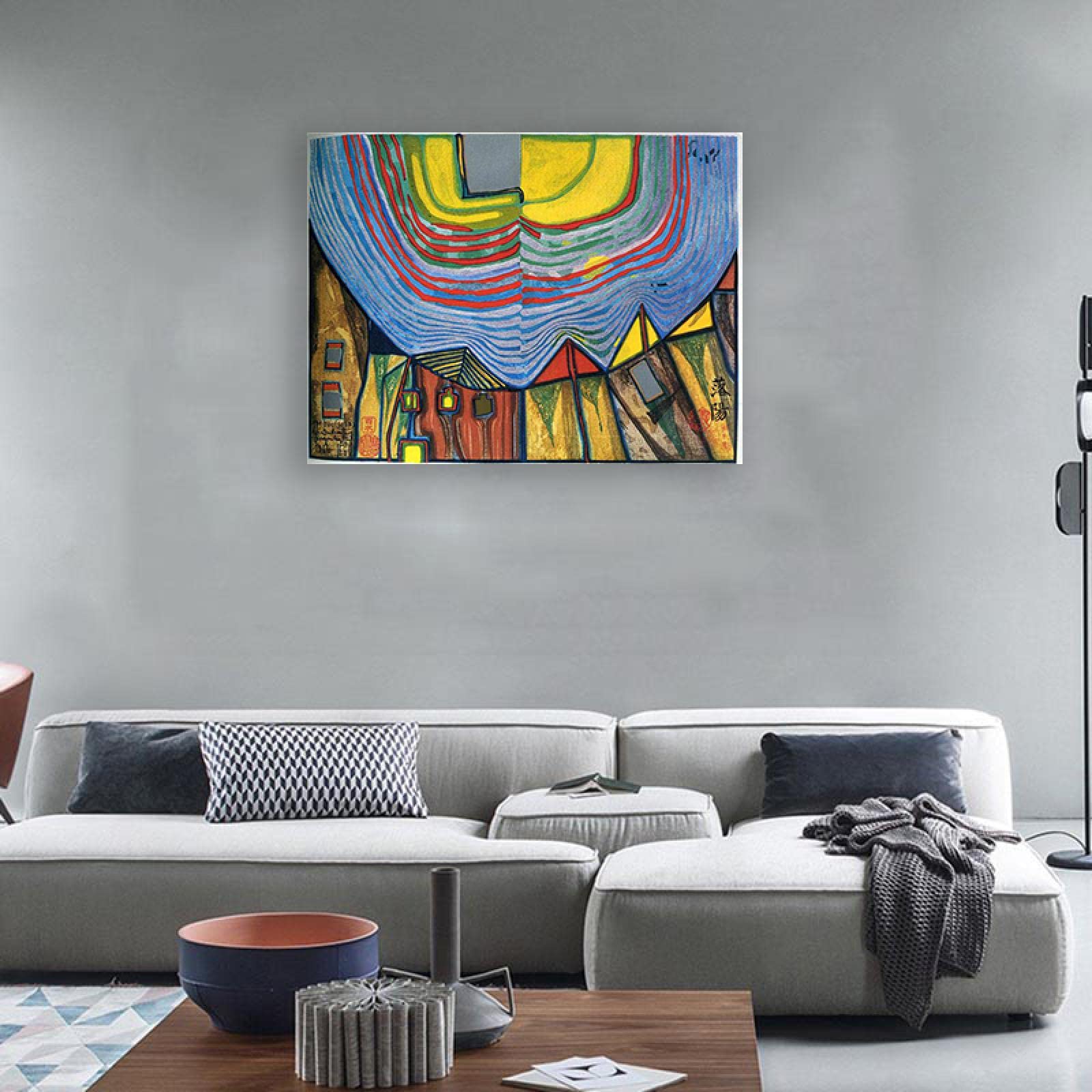 Amazon.co.jp: 額装。フリーデンスライヒ・フンデルトヴァッサーの抽象