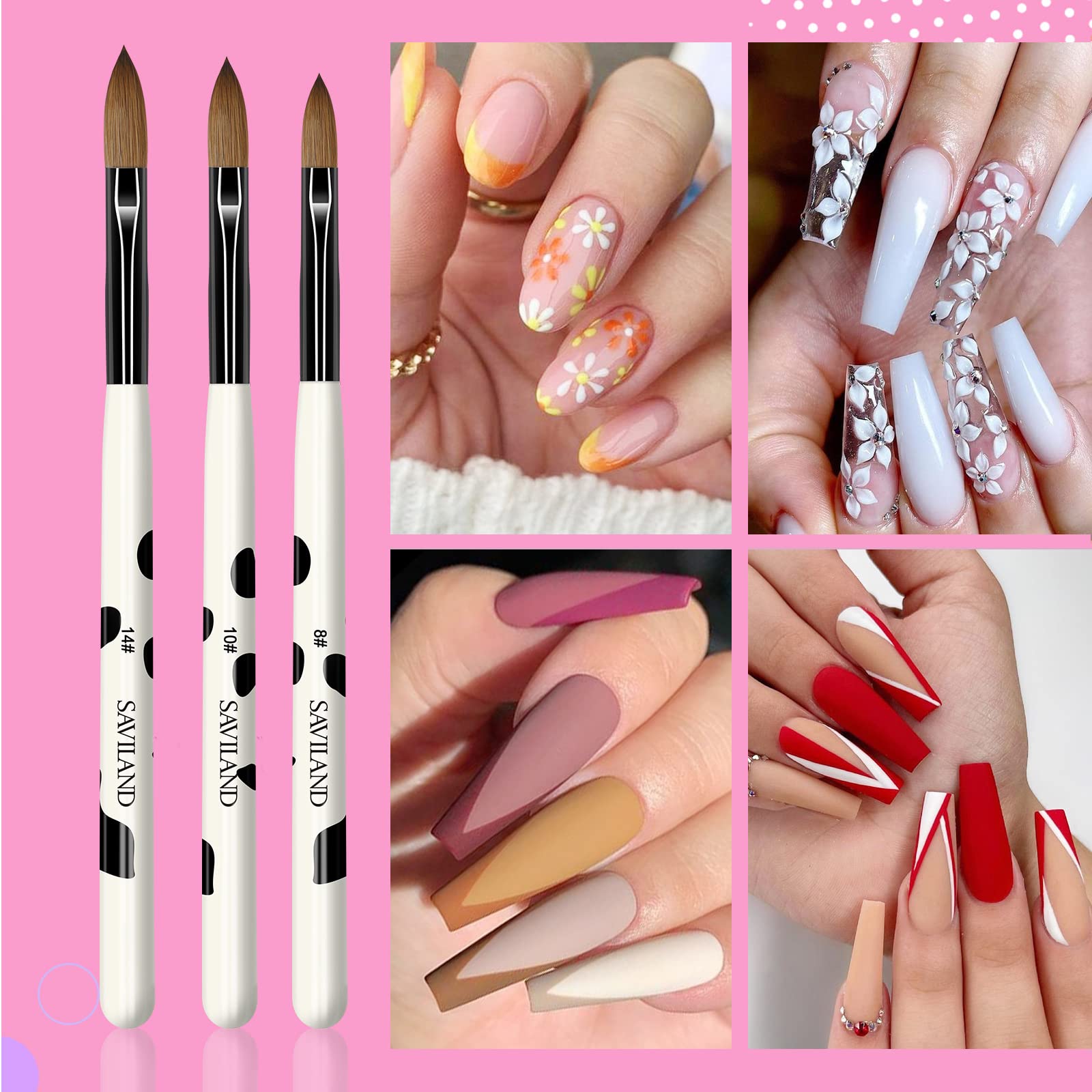 Amazon | Saviland ネイルブラシ 3本セット ジェルネイル筆セット