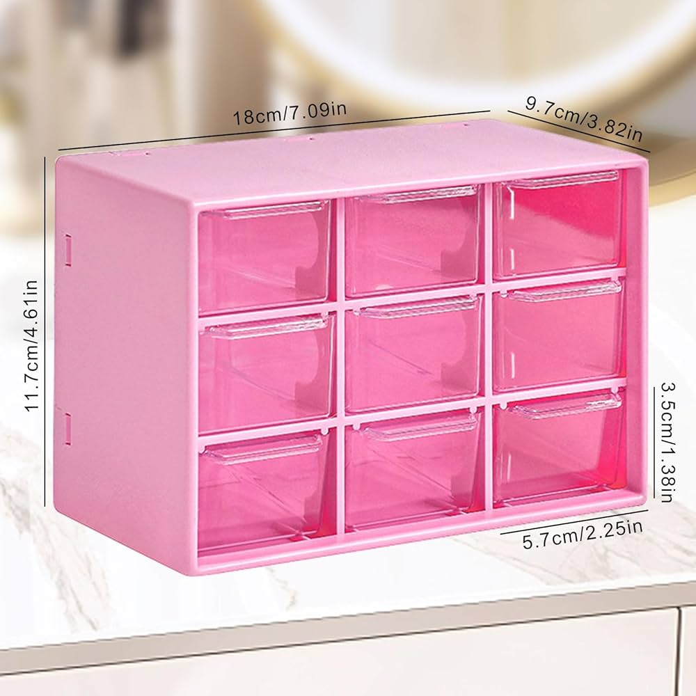 Amazon.co.jp: 小型収納引き出し2個、引き出し9段収納コンテナ ミニ