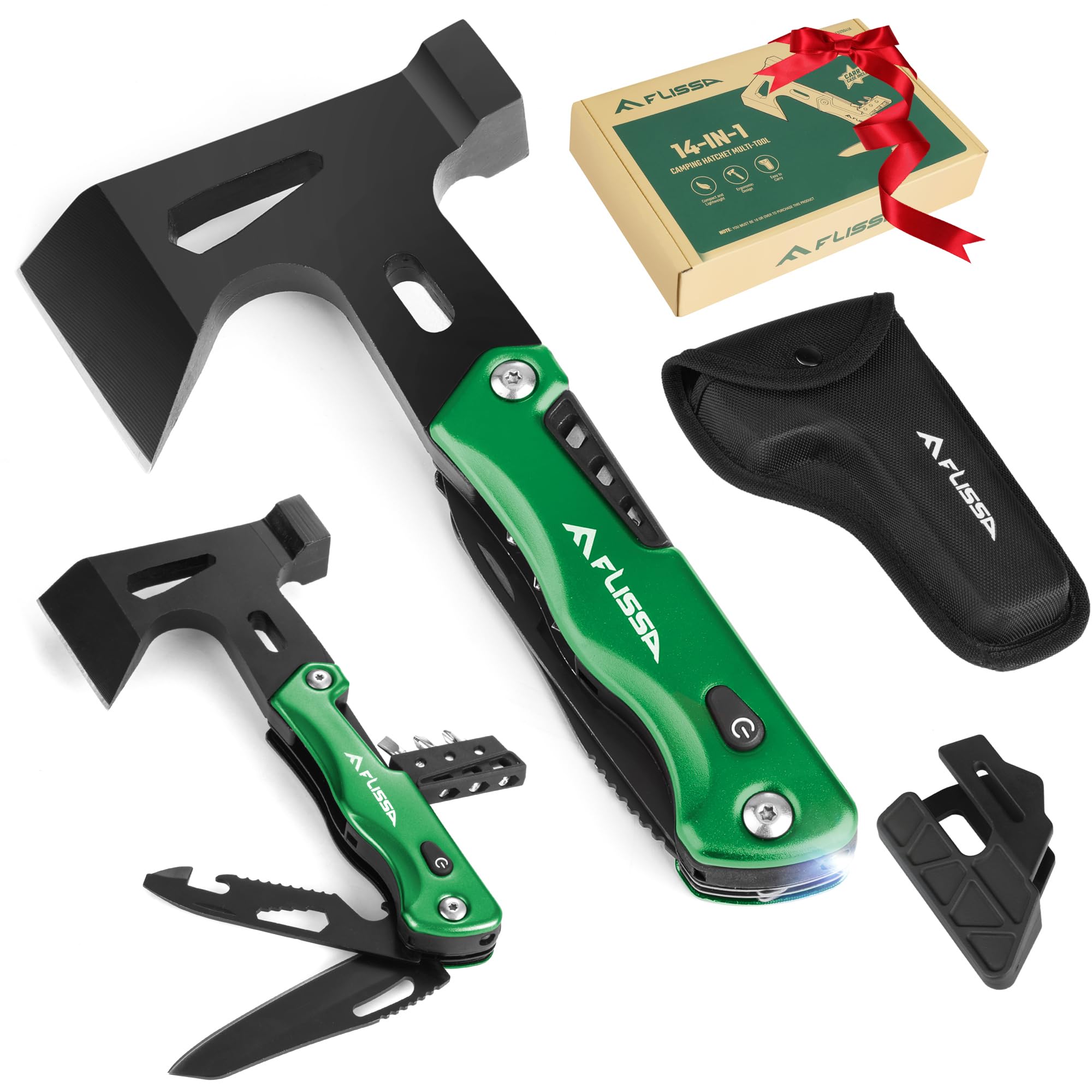 Amazon.com : FLISSA Camping Axe Hammer 14-in-1 Multitool, Gift for