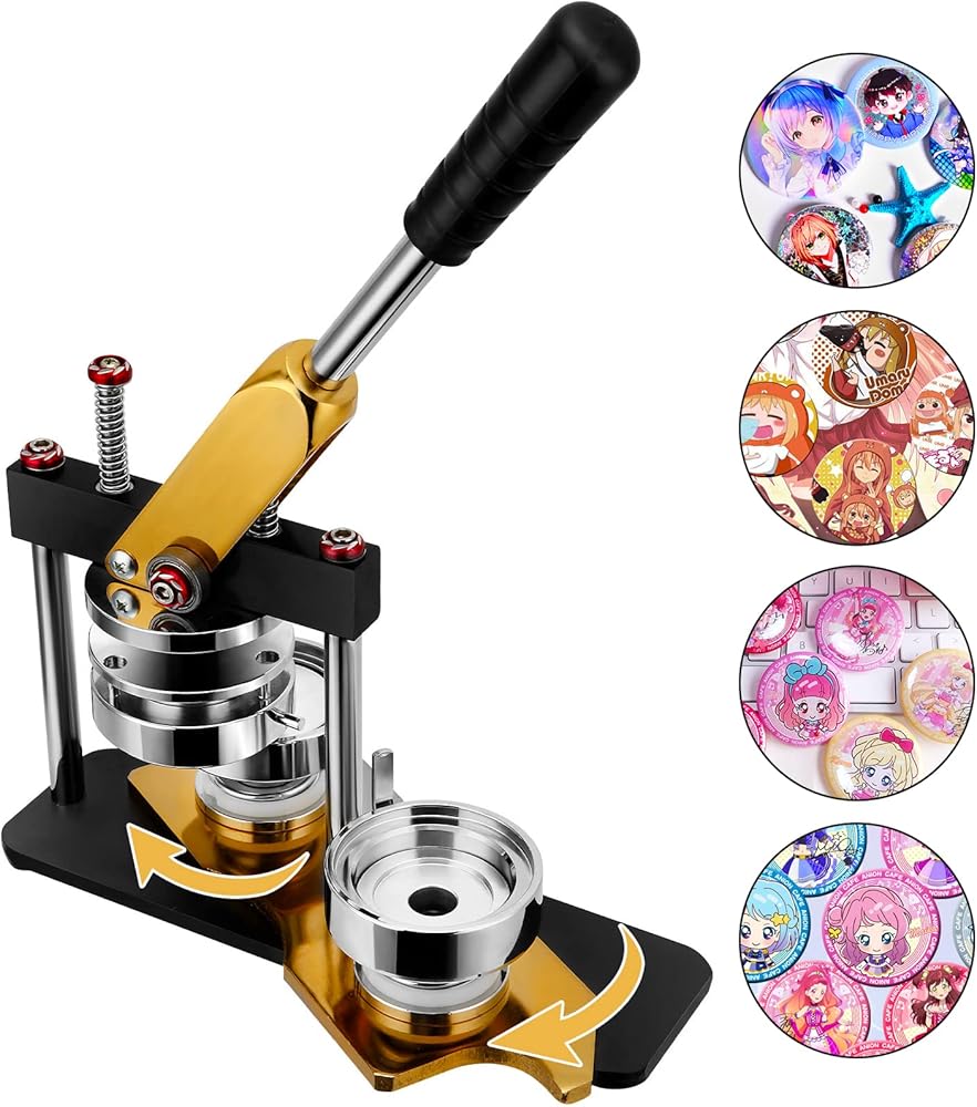 Amazon.co.jp: S SMAUTOP ゴールド 缶バッジマシーン DIY バッジ