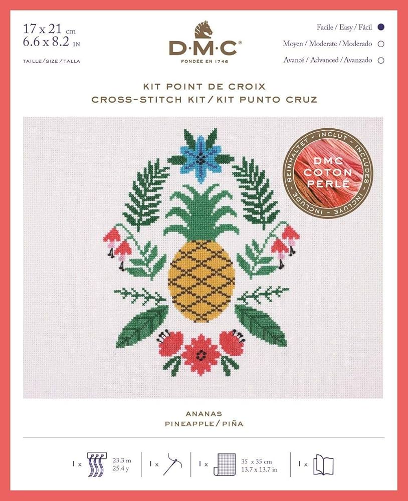 Amazon | 【DMC】 クロスステッチ 刺繍キット BK1782 Pineapple