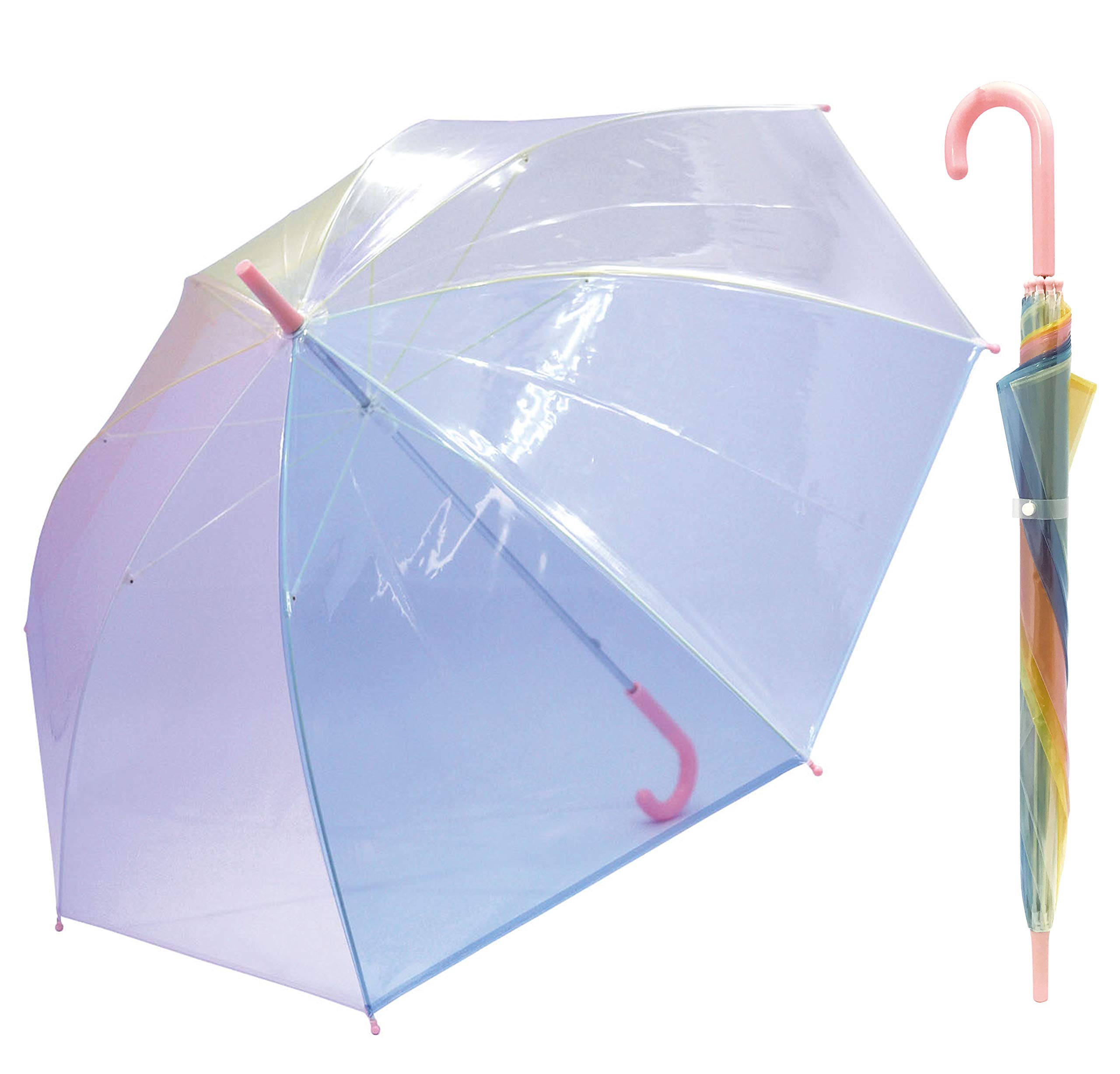 Amazon.co.jp: ZIP CORPORATION 透明傘 ビニール傘 おしゃれ 虹色 に