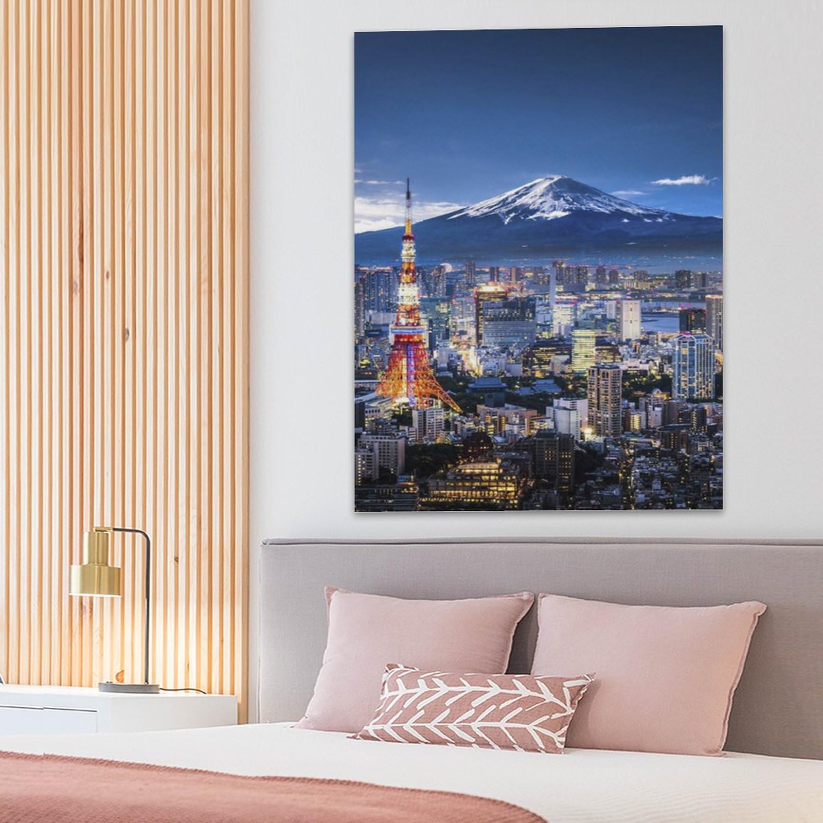 Amazon.co.jp: 絵画 東京タワーと富士山の夜景インテリア 絵画