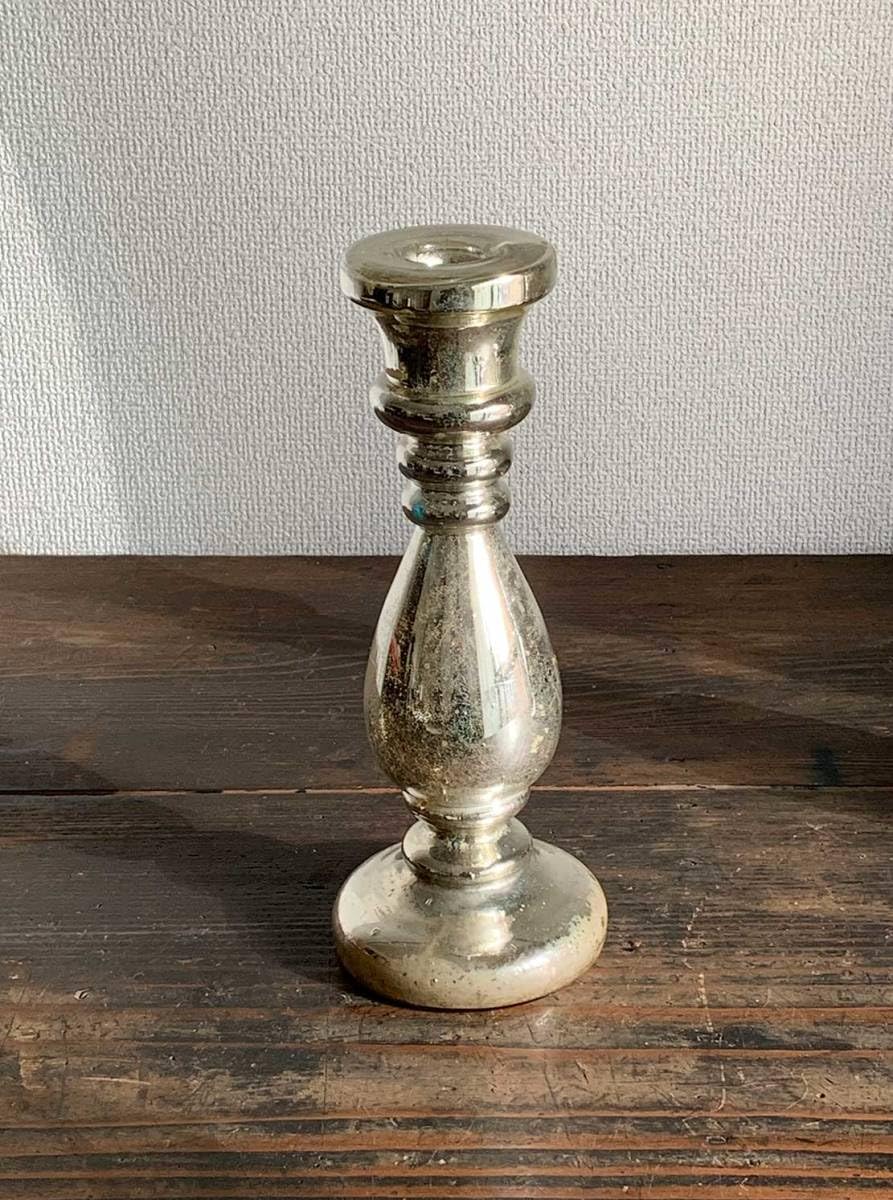 Amazon.co.jp: マーキュリーガラスの燭台水銀ガラスキャンドルスタンド