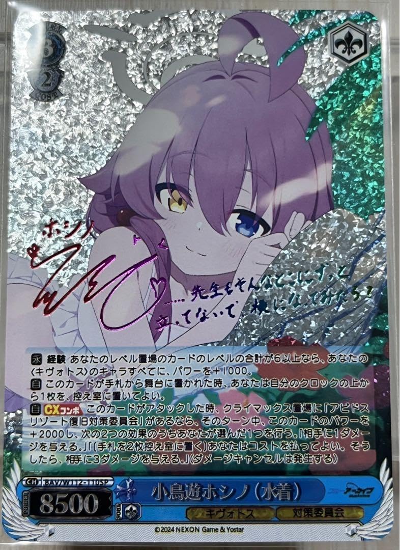 Amazon.co.jp: ブルアカ 小鳥遊ホシノ 水着 サイン箔押し カード