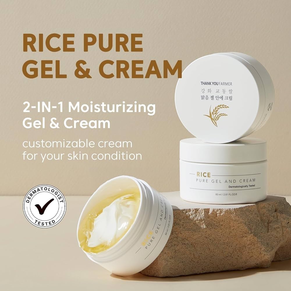 Amazon.com: THANKYOU FARMER Rice Pure Gel and Cream, Nourishing