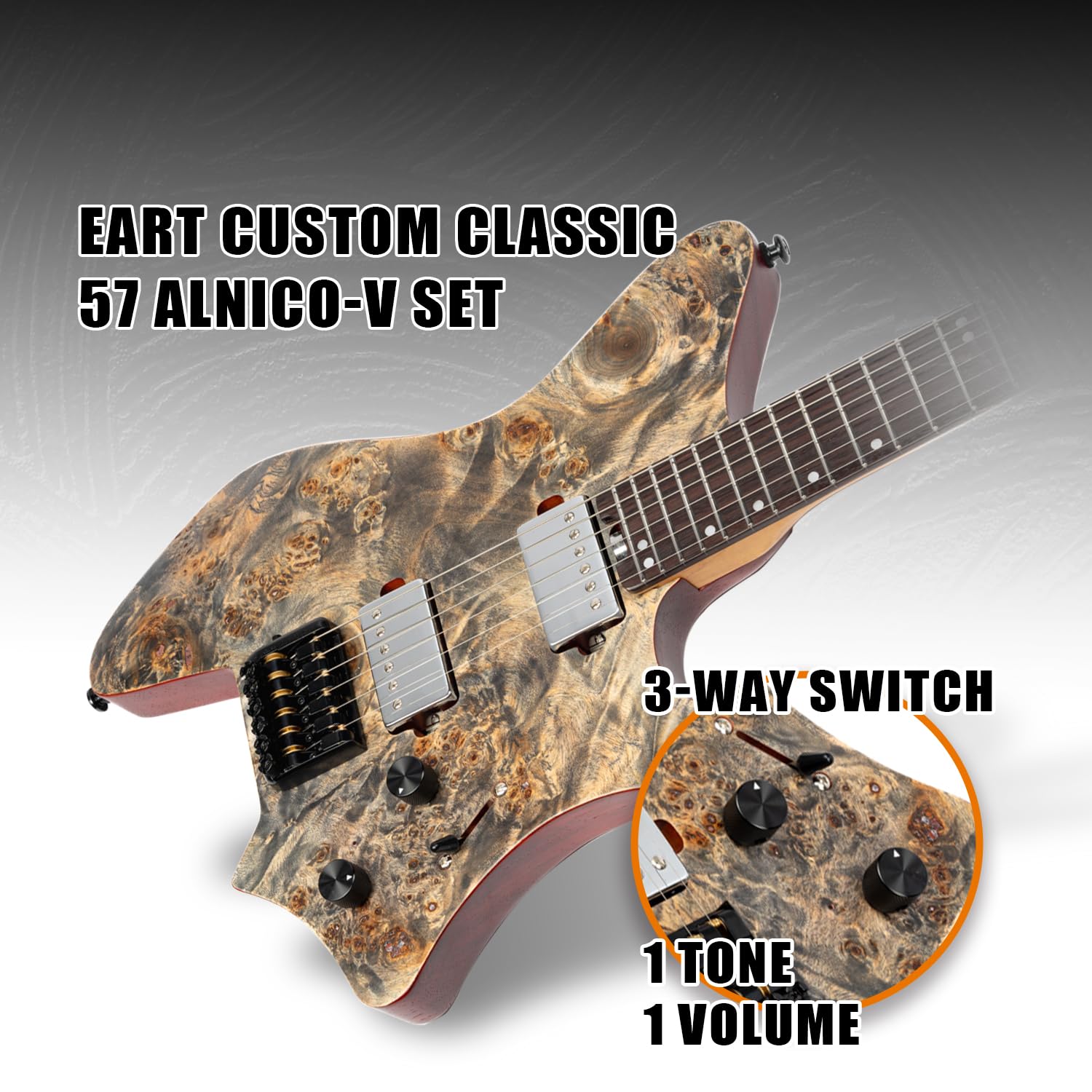 Amazon | EARTエレクトリックギターヘッドレスフィックスブリッジ6弦