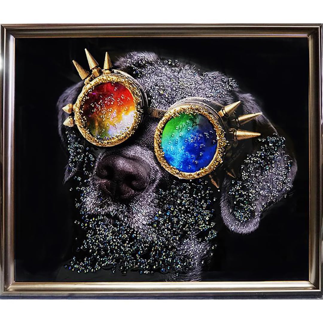 Amazon.co.jp: クリスタルアート ドッググラス42 アートパネル 66x56cm