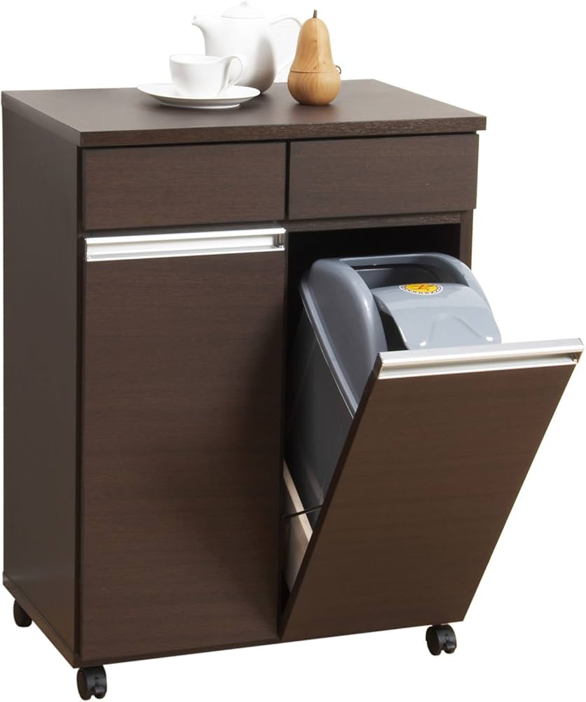 Amazon｜クロシオ ダイニングダストボックス2D ブラウン 約幅55cm 2