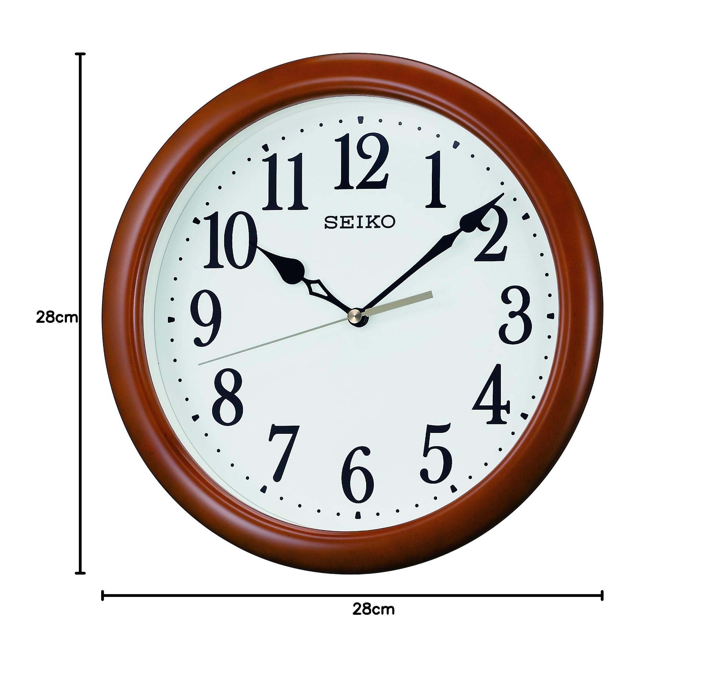 Amazon.co.jp: セイコークロック 掛け時計 アナログ 木枠 茶 木地