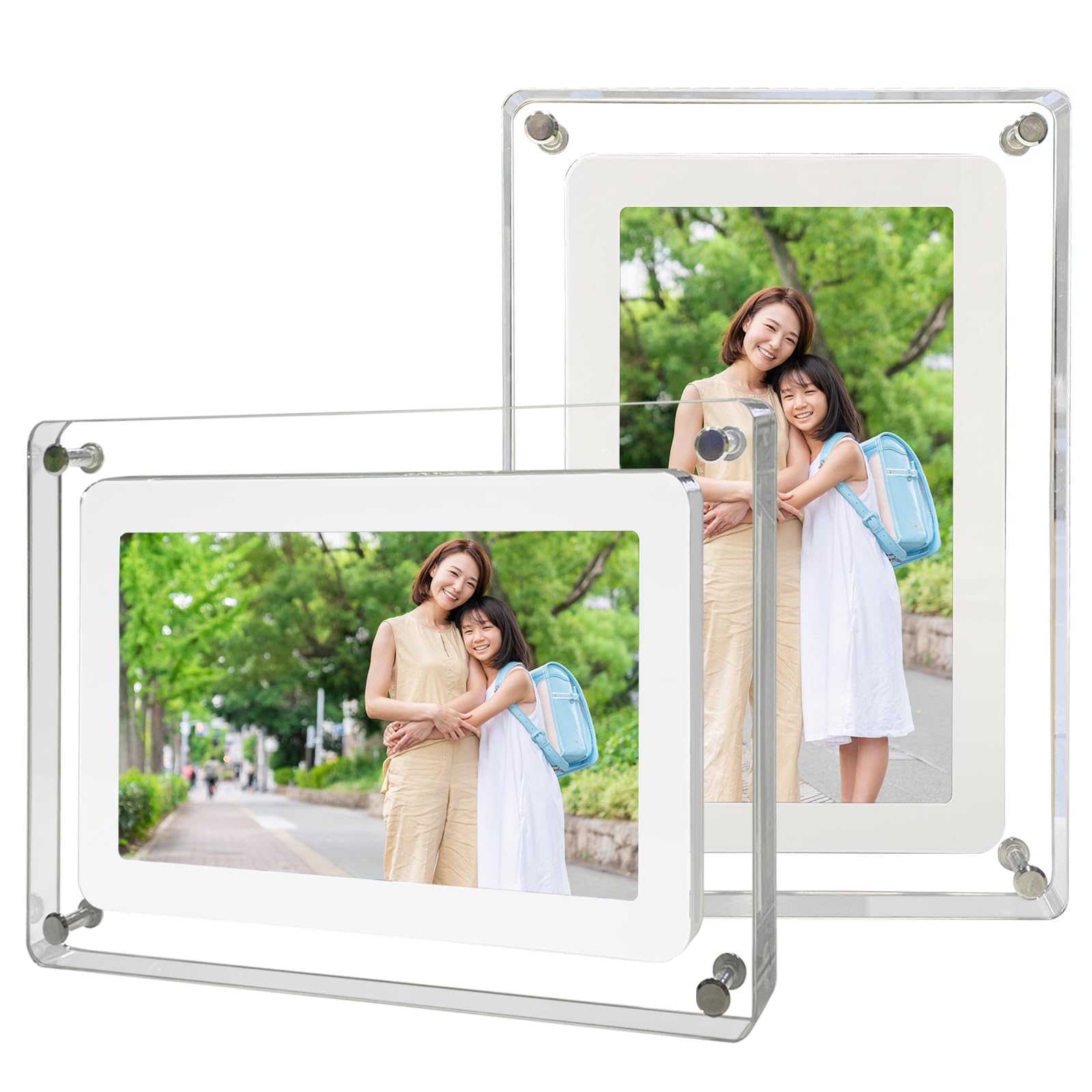 Amazon | デジタル写真フレームアクリル動画フレーム、最新の透明
