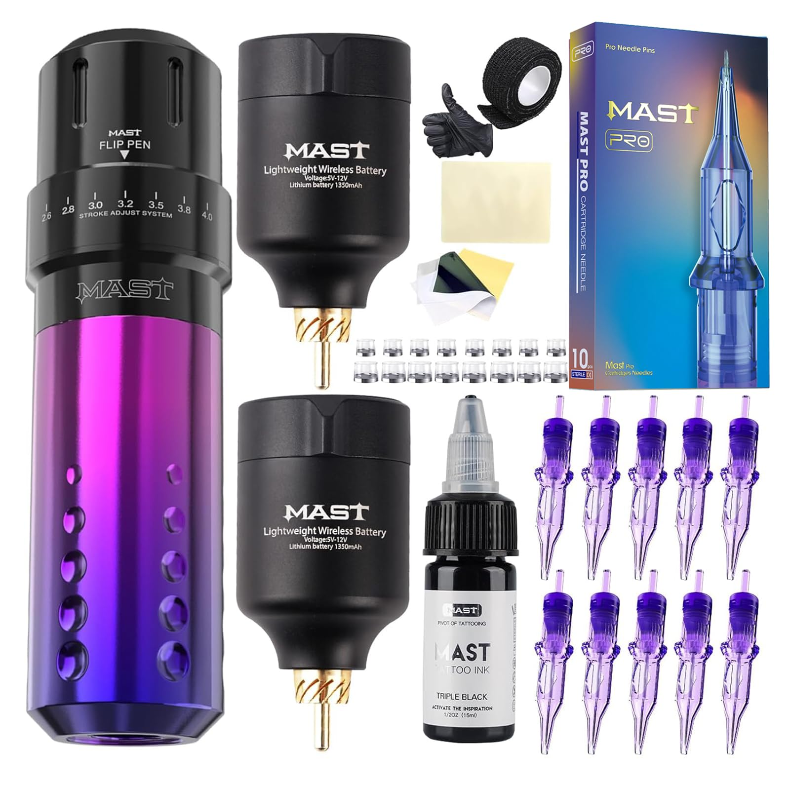Amazon.com: Mast Flip Complete Tattoo Kit -Wireless Cartridges