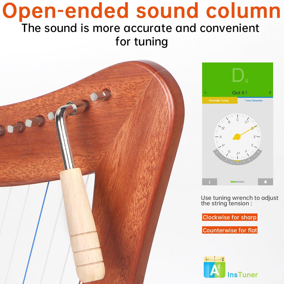 Amazon.com: Harp, AKLOT 15 Strings Mahogany Lyer Harp 22 inch