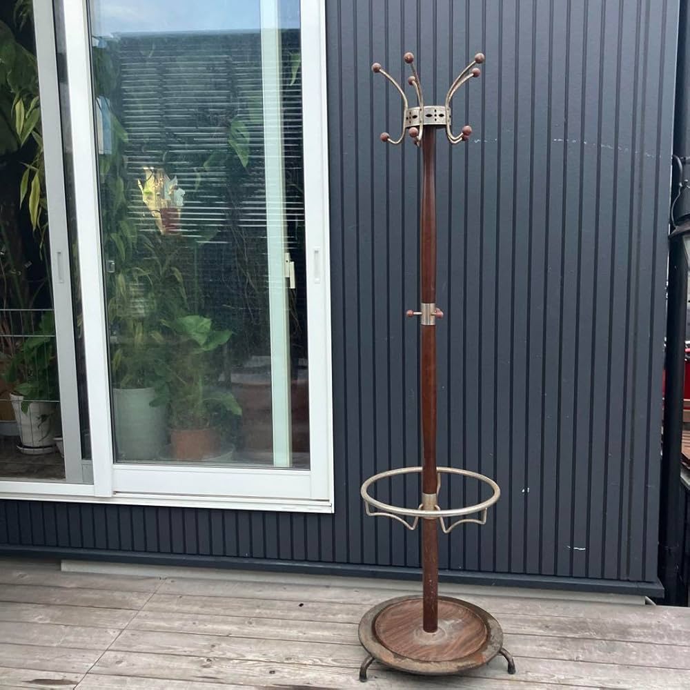 Amazon｜昭和レトロ ミッドセンチュリー 木製 ポールハンガー ハンガー