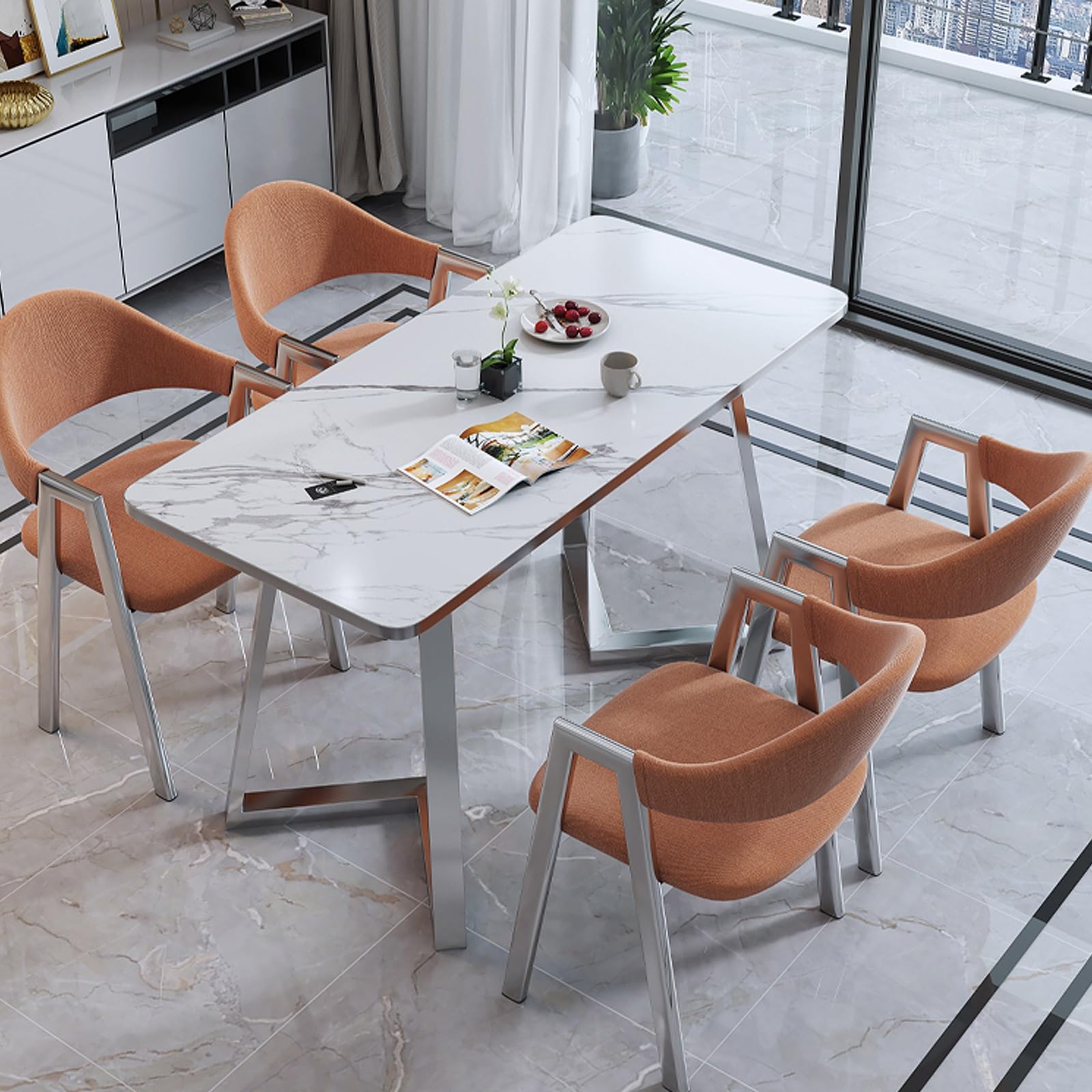 Amazon.co.jp: 会議用テーブル 座卓 テーブルセット 4人 会議室椅子4脚