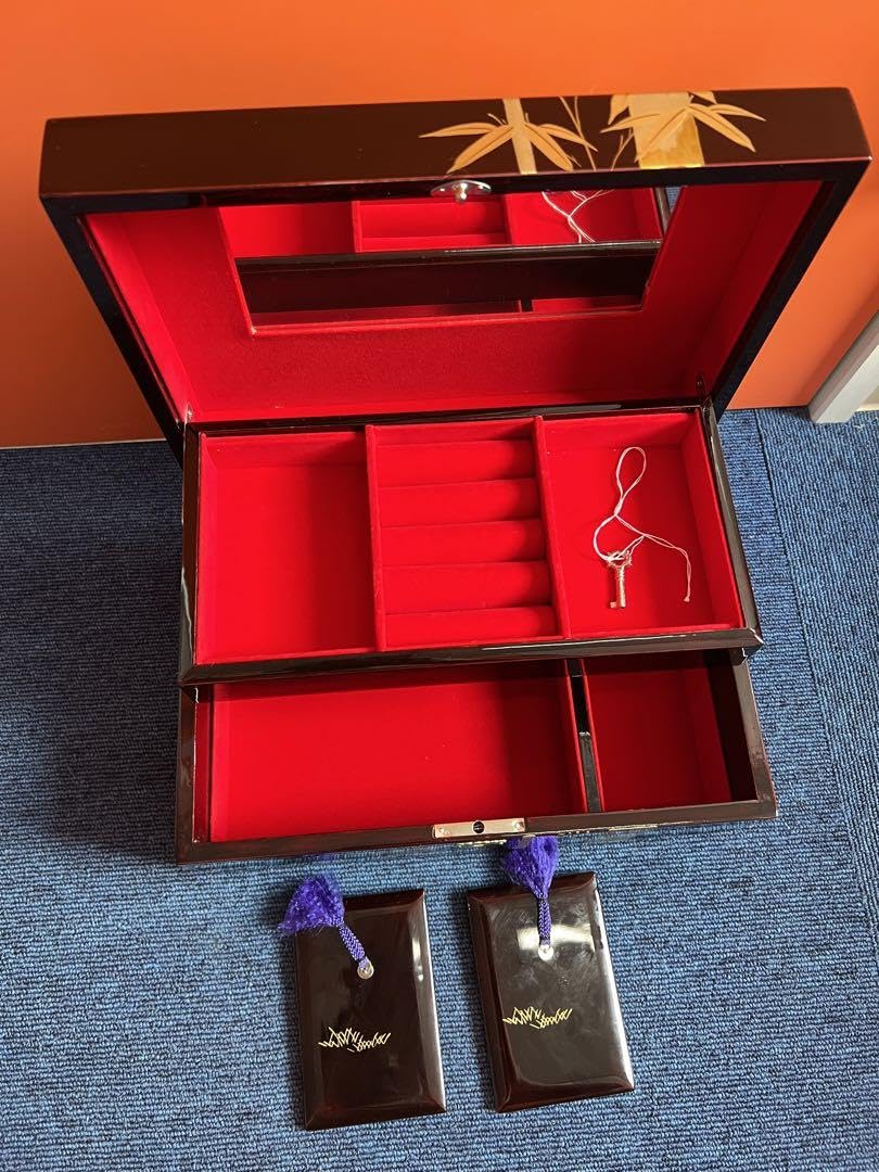 Amazon | 1134 高級 漆塗り 蒔絵 金竹 春の海 オルゴール 宝石箱 工芸