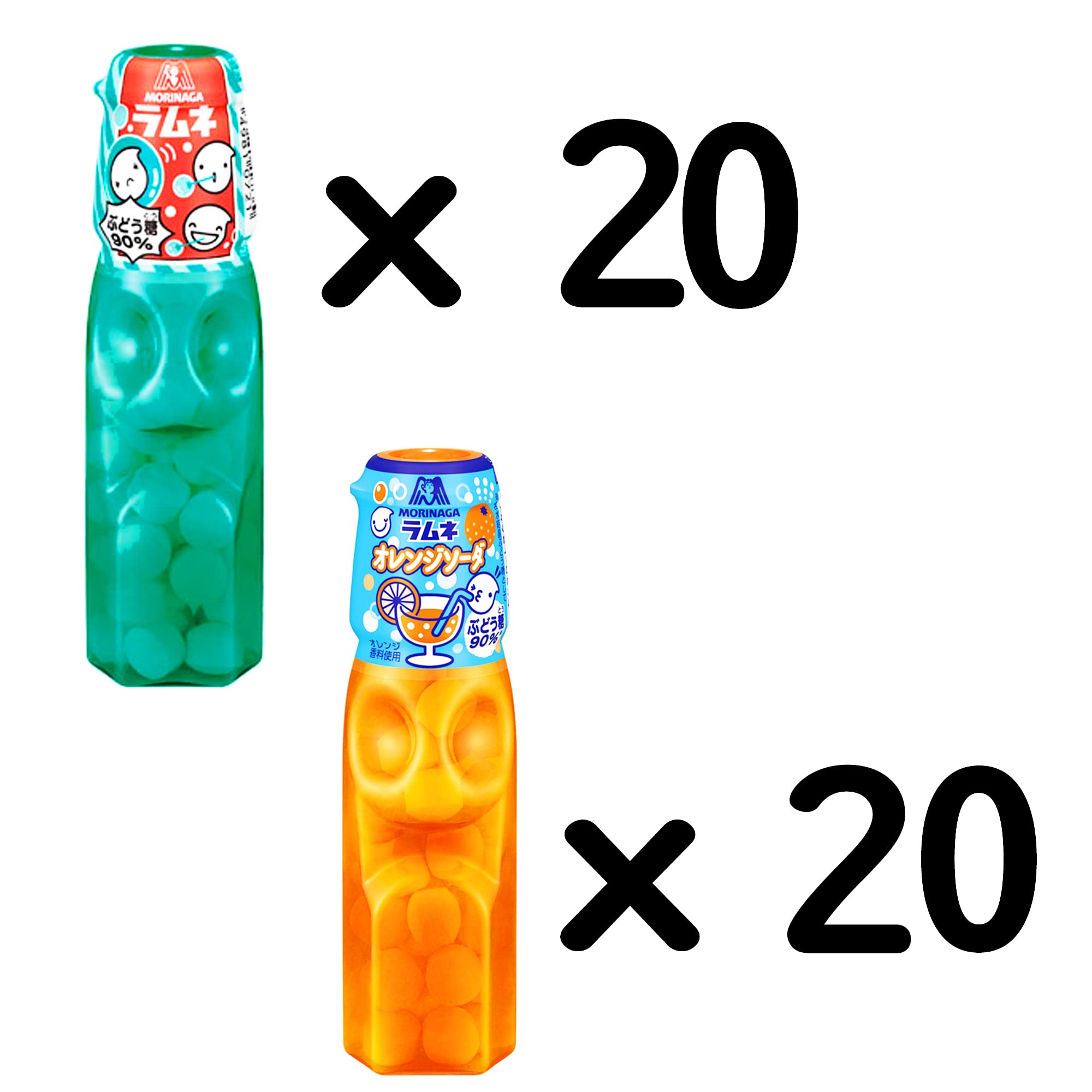 Amazon.co.jp: 森永 ラムネ アソートパック【BL】 2種 各1箱(計40本