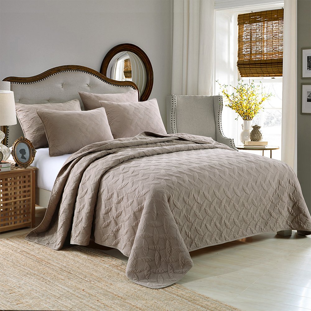 Amazon｜綿 無地 ベッドカバー ベッドスプレッド マルチ カバー キルト