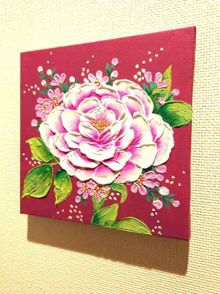 peony 絵画原画 アクリル画テクスチャーアート peony 絵画原画