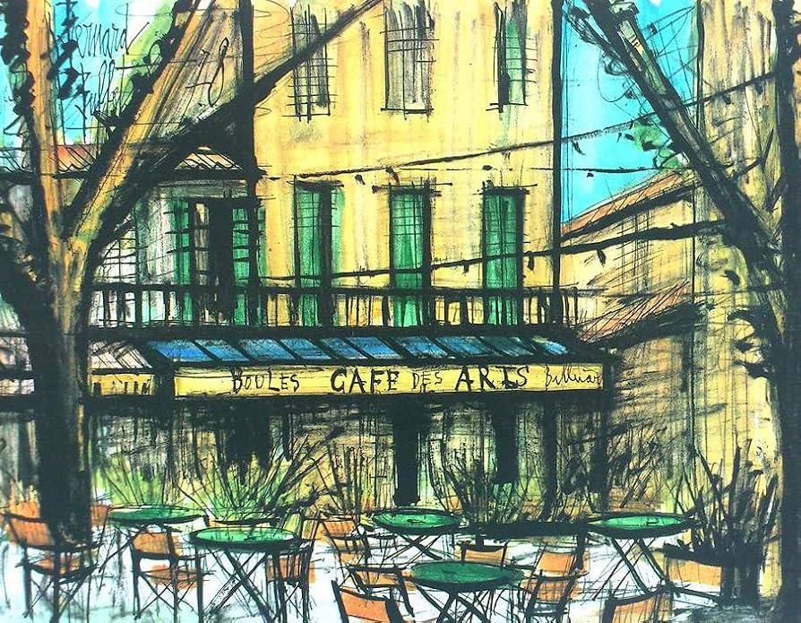 Amazon.co.jp: 絵画 ビュッフェ カフェ・デ・ザール シルクスクリーン