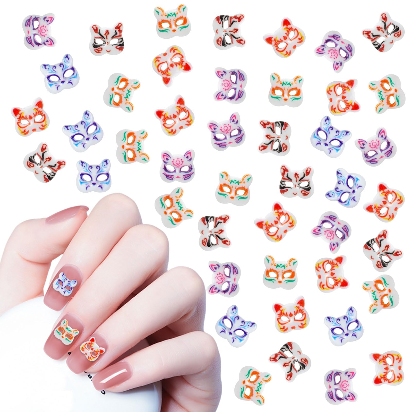 Amazon | 狐 ネイルパーツ 50個セット 3D 立体 大きめ キツネ ネイル