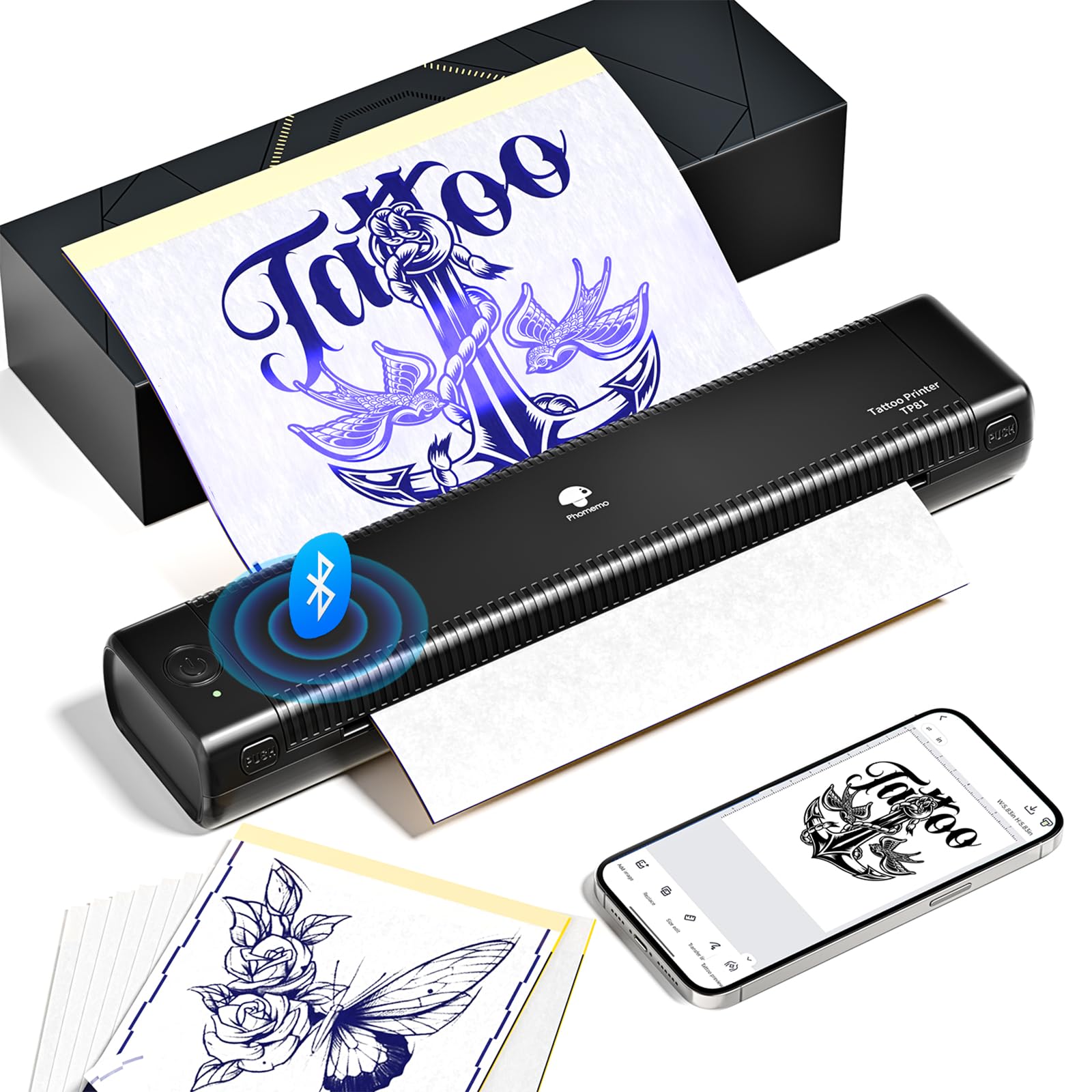 Amazon.co.jp: Phomemo TP81 tattoo printer タトゥー用紙10枚付属