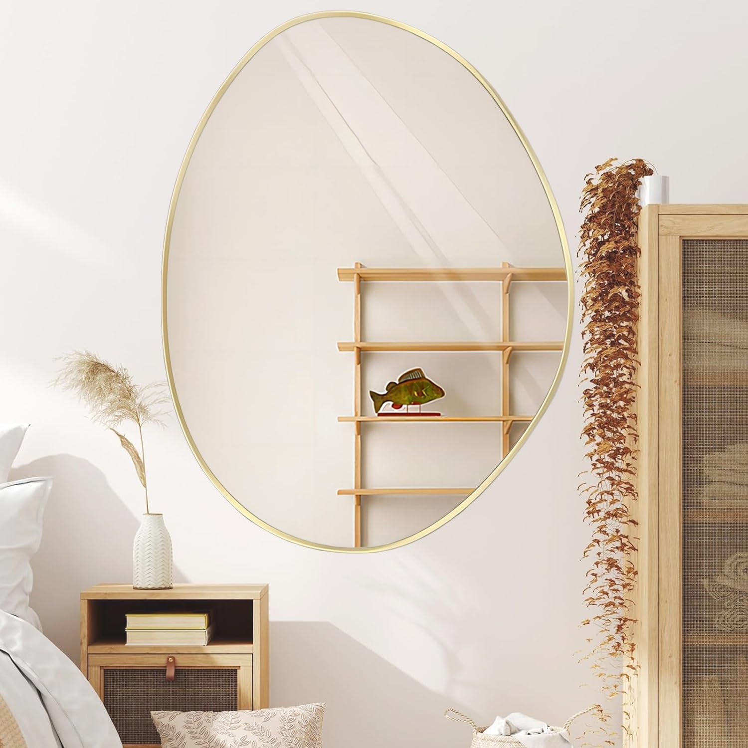 Amazon.co.jp: ミラー・鏡 ウォールミラー 壁掛け鏡 おしゃれ、楕円形