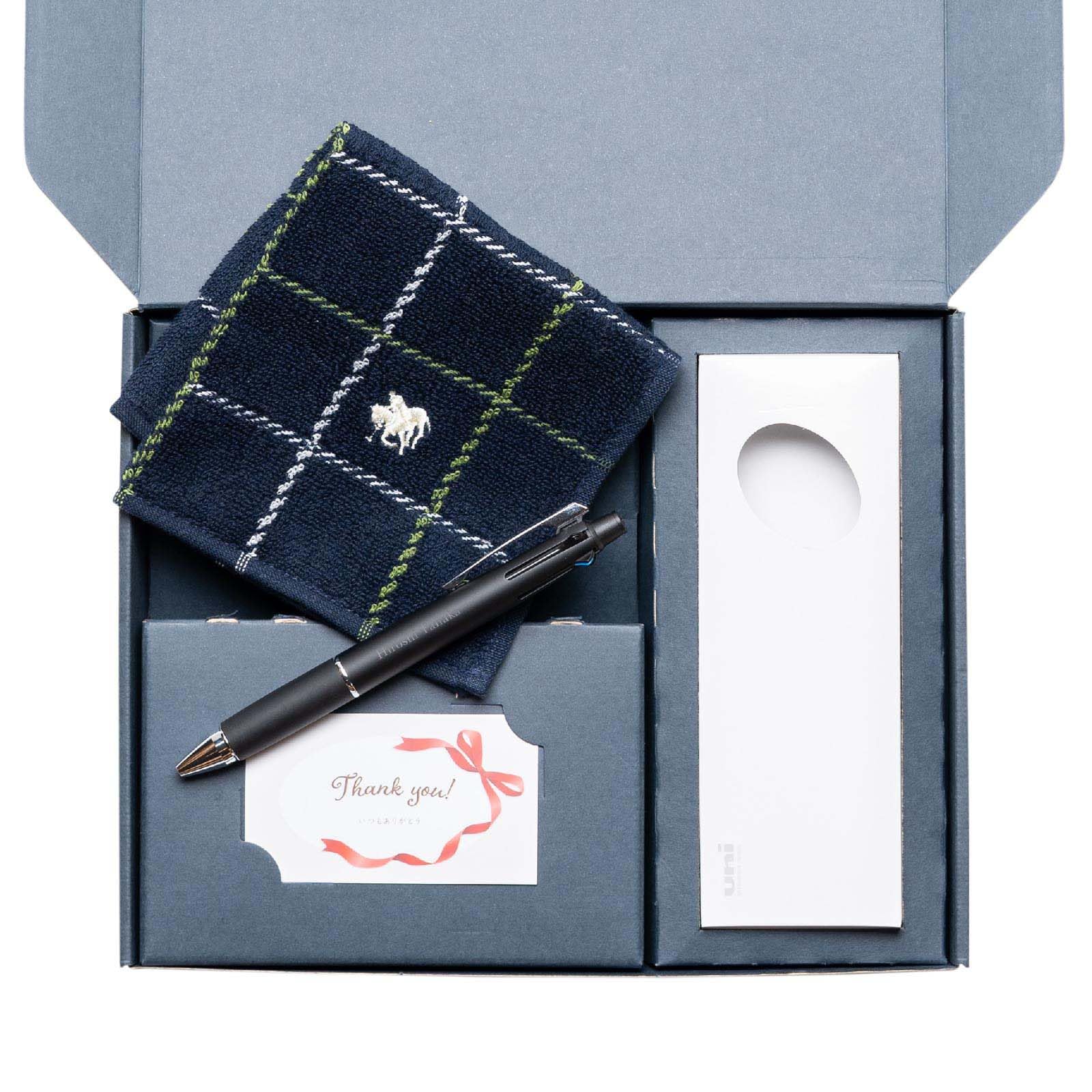 Amazon | 名入れ ジェットストリーム ＆ POLO ハンカチ ギフトセット