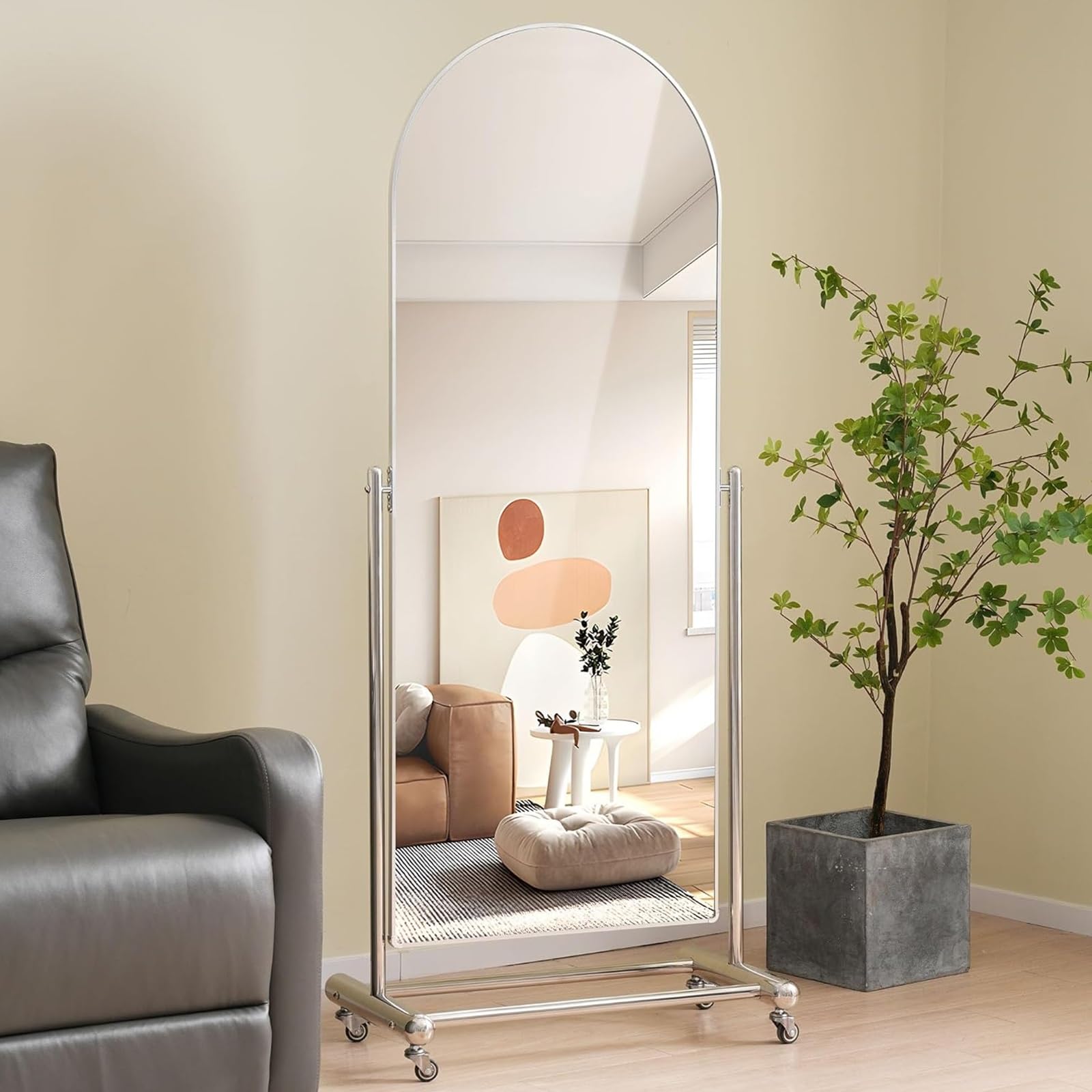 Amazon.co.jp: スタンドミラー キャスター付き 全身鏡 姿見鏡、大型