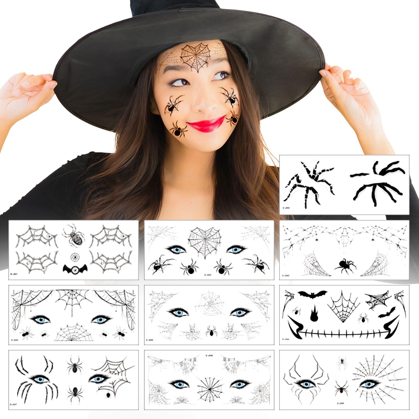 Amazon.co.jp: ハロウィン タトゥーシール 10枚 フェイス 顔 傷跡