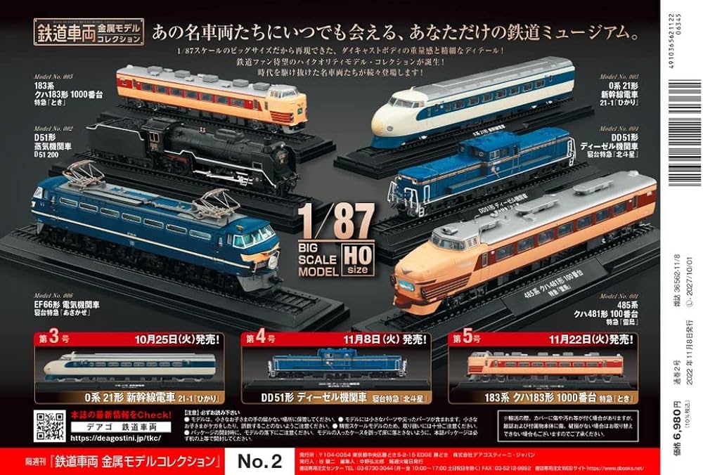 鉄道車両 金属モデルコレクション 2号 [分冊百科] (モデル付) |本