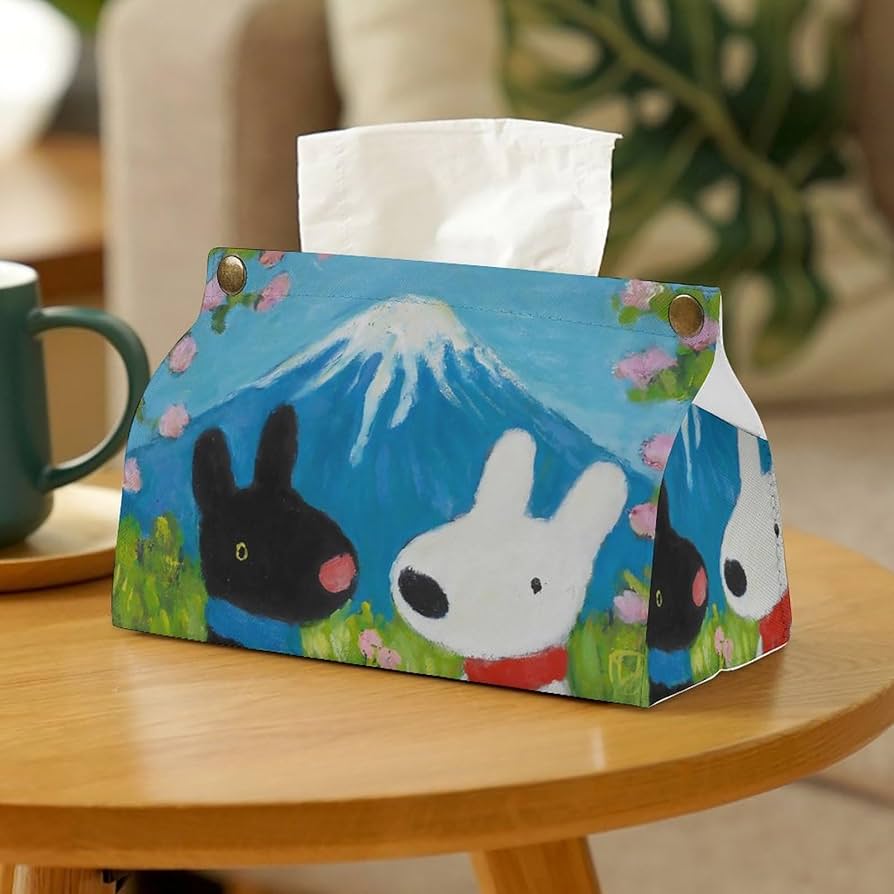 Amazon｜ティッシュケース おしゃれ PUレザー リサとガスパール 富士山