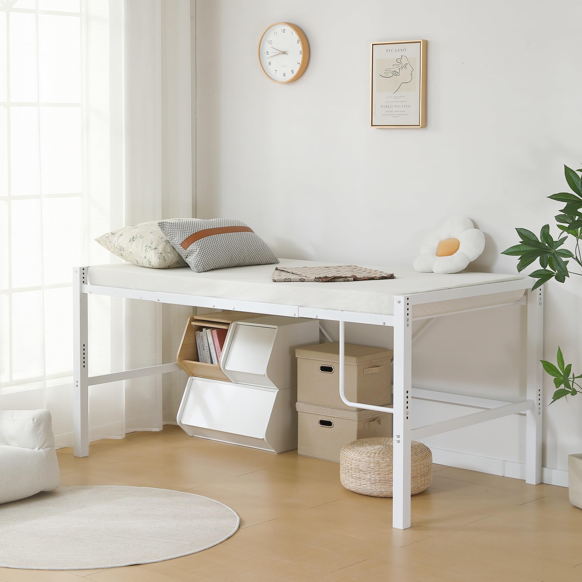 Amazon｜ロフトベッド セミダブル パイプベッド 【高さ90cm・耐荷重