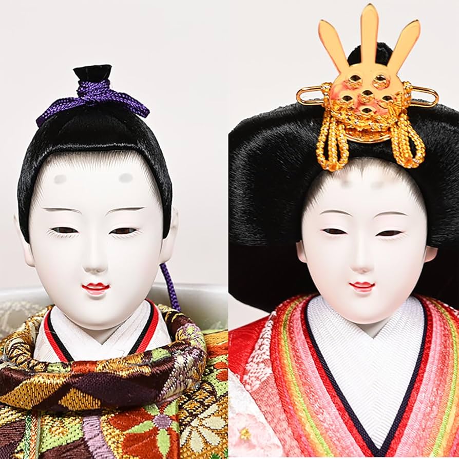 Amazon | 【雛人形十五人飾】七段飾 万葉雛 木製段：十番親王 三五十三