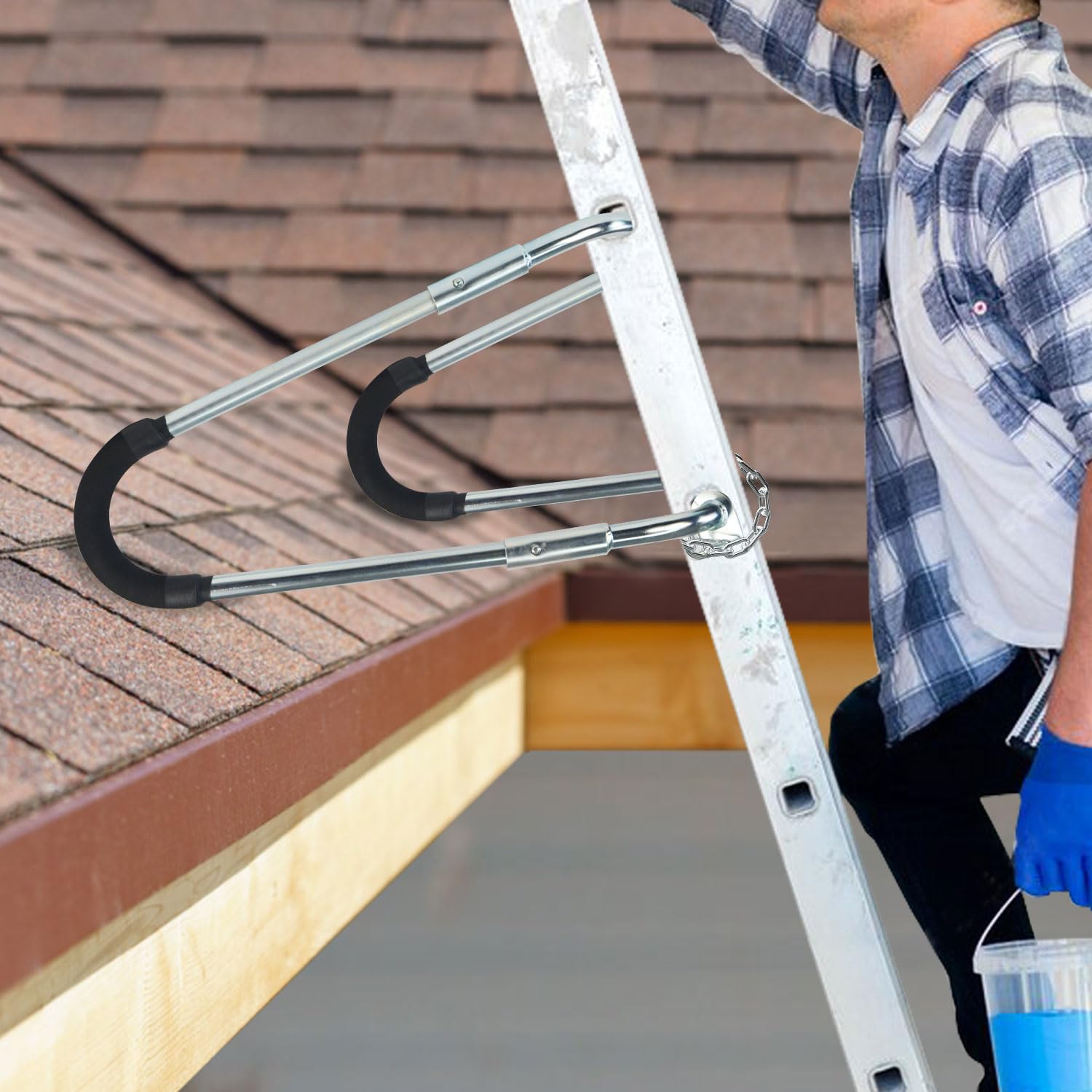 ZWanPing Ladder Stabilizer Standoff Brackets with Foam Elbows