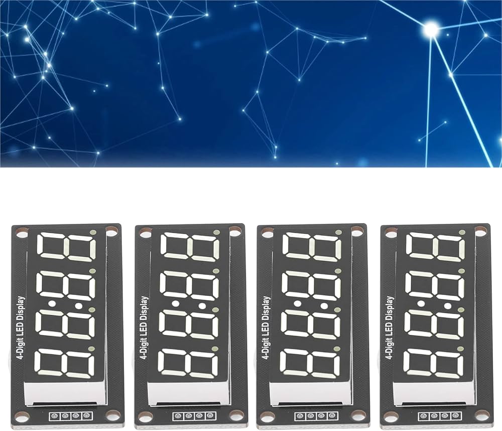 Amazon.co.jp: 4 セット LED ディスプレイ、4 桁デジタル表示ボード、7