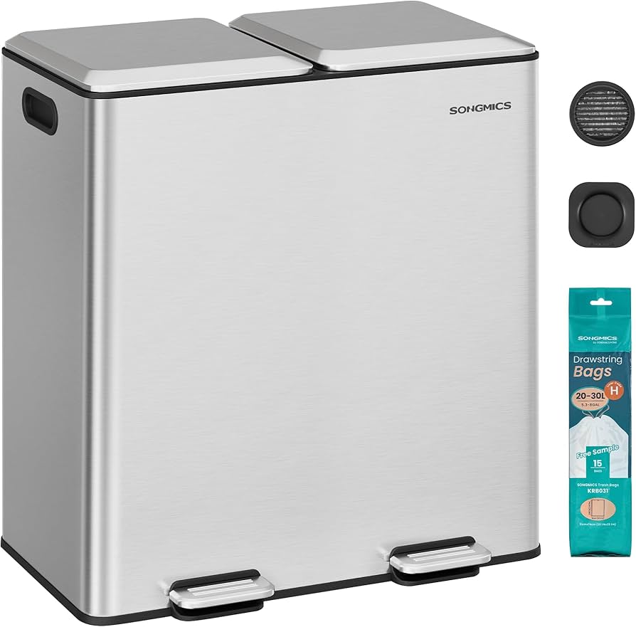 Amazon.co.jp: SONGMICS ゴミ箱 ふた付き 分別 2x30L キッチン用 大