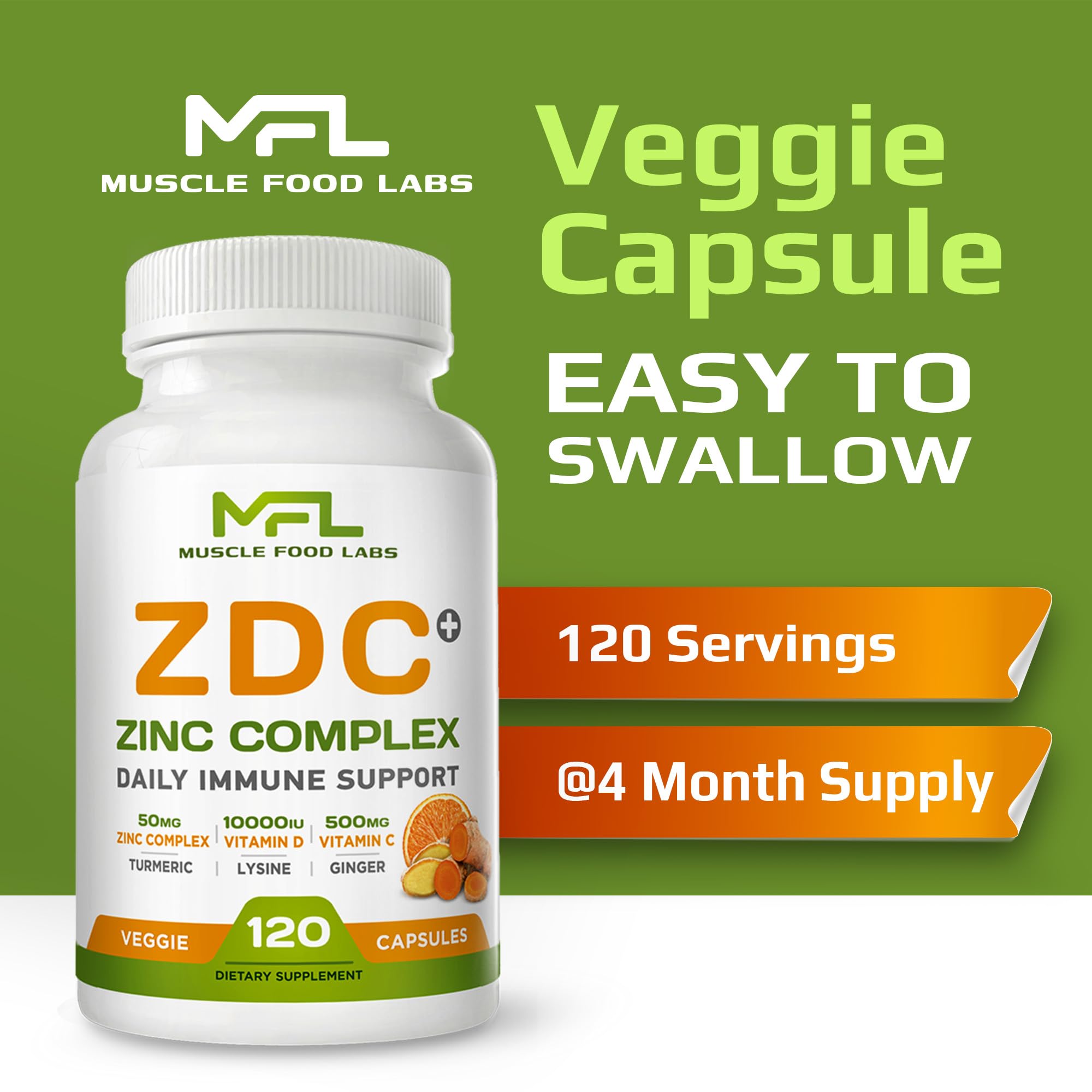 Amazon.com: MUSCLE FOOD LABS | Z D C Plus | Vitamin C, 500mg