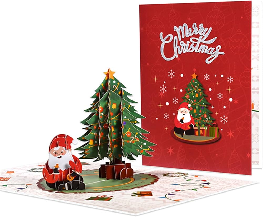 Amazon | お年寄りの絶妙な3Dクリスマスカード。装飾にお祝いの雰囲気
