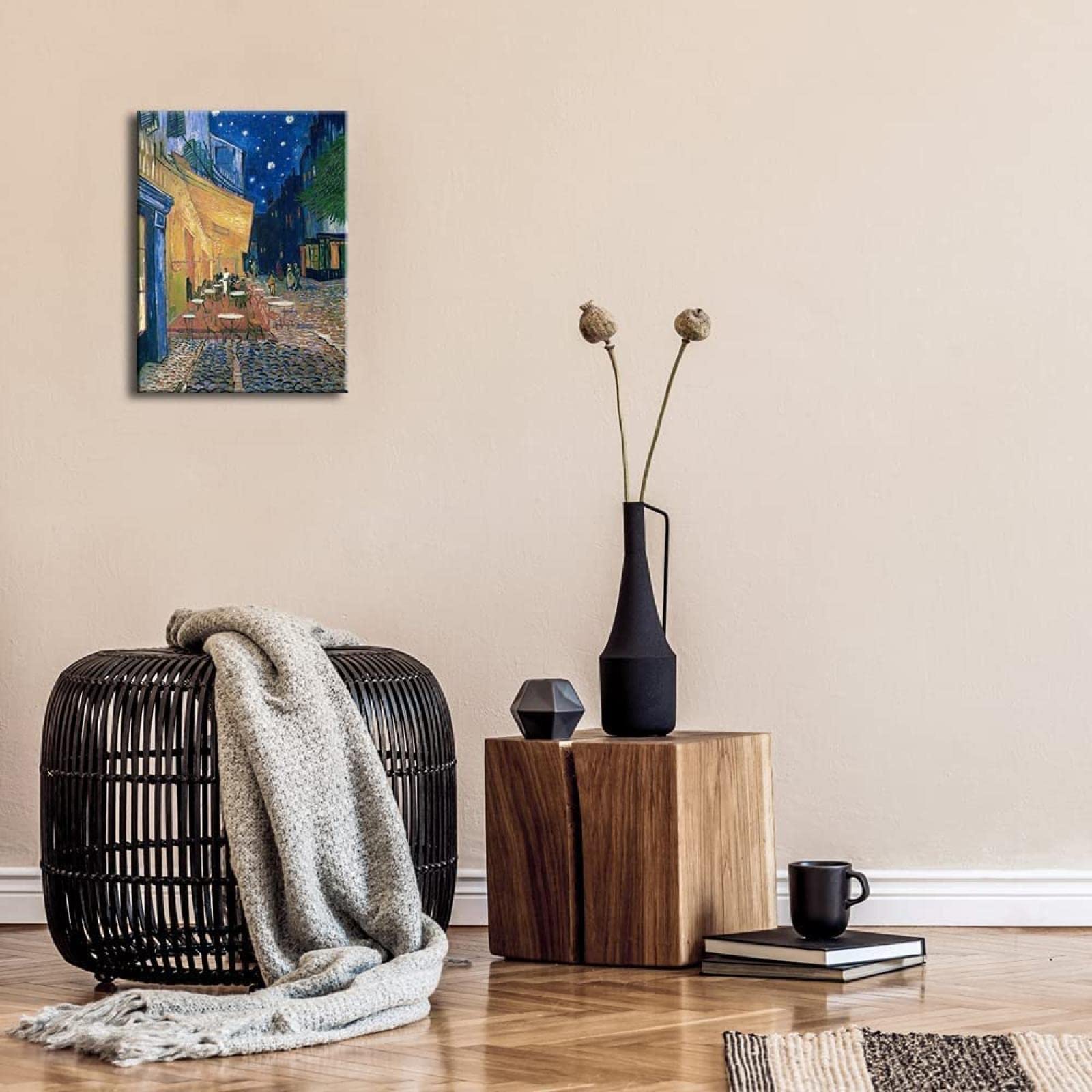 Amazon｜ゴッホの絵画の複製の街並みの写真をキャンバスの壁にアート