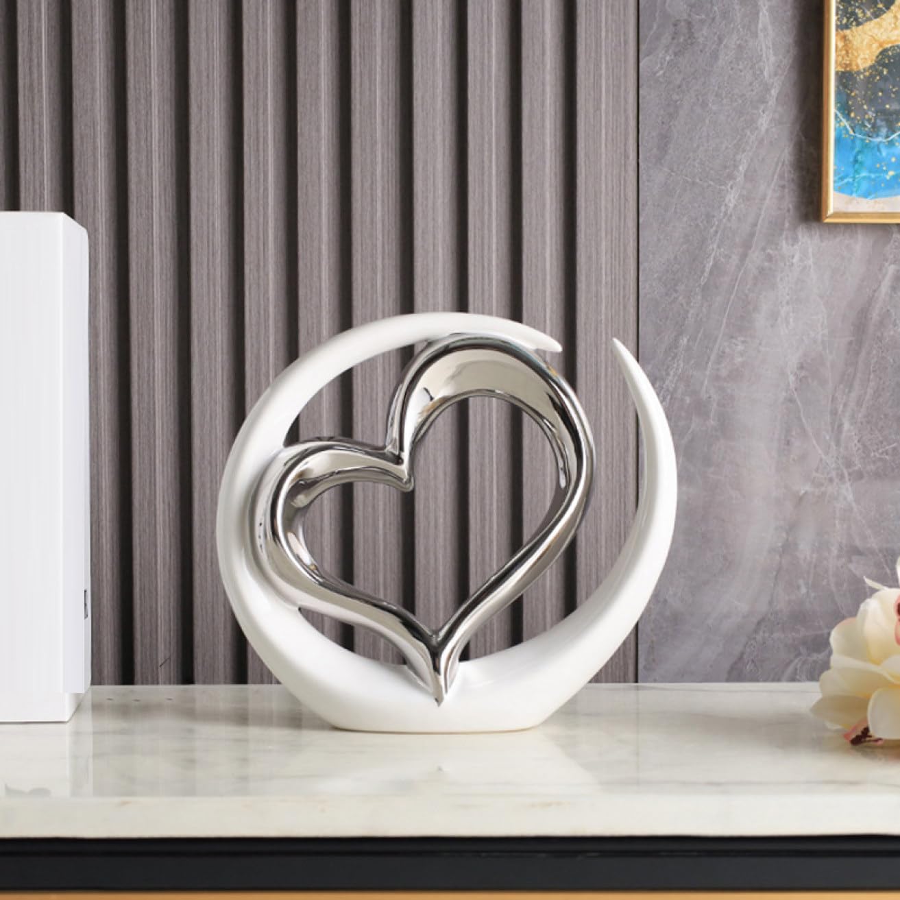 Amazon.co.jp: JAnjiaLxY ハート オブジェ 1個 置物 インテリア モダン