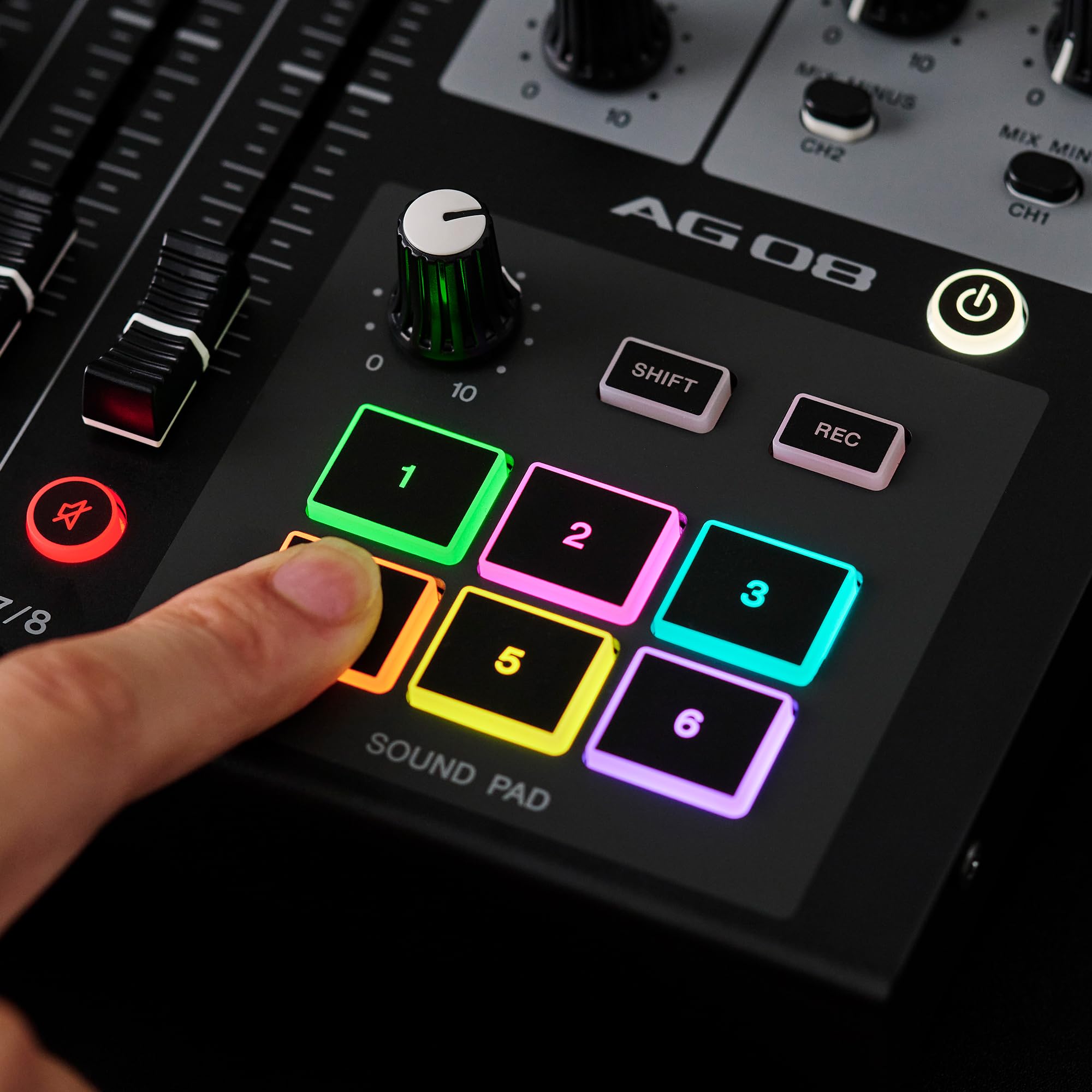 Yamaha AG08 Black 8-Channel Live Streaming Loopback Mixer/USB