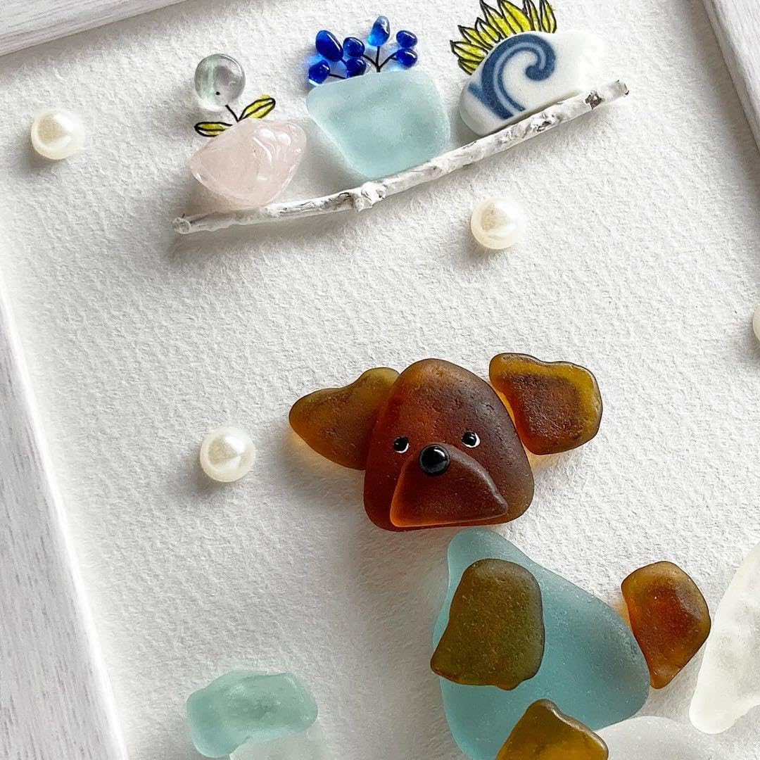 Amazon.co.jp: うちの子シーグラスアート トイプードル トイレット 犬