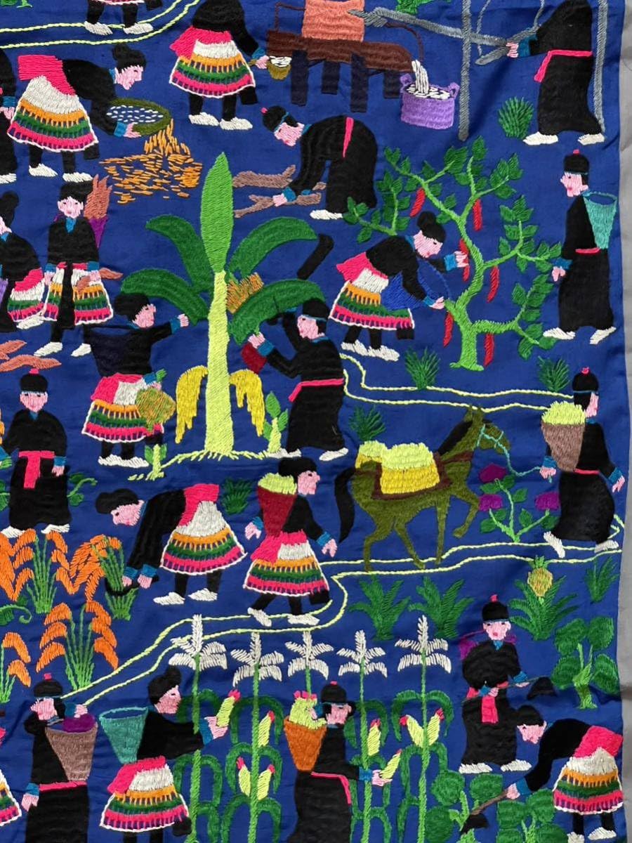 Amazon.co.jp: ラオス モン族 刺繍 壁掛け タペストリー 5 : ホーム