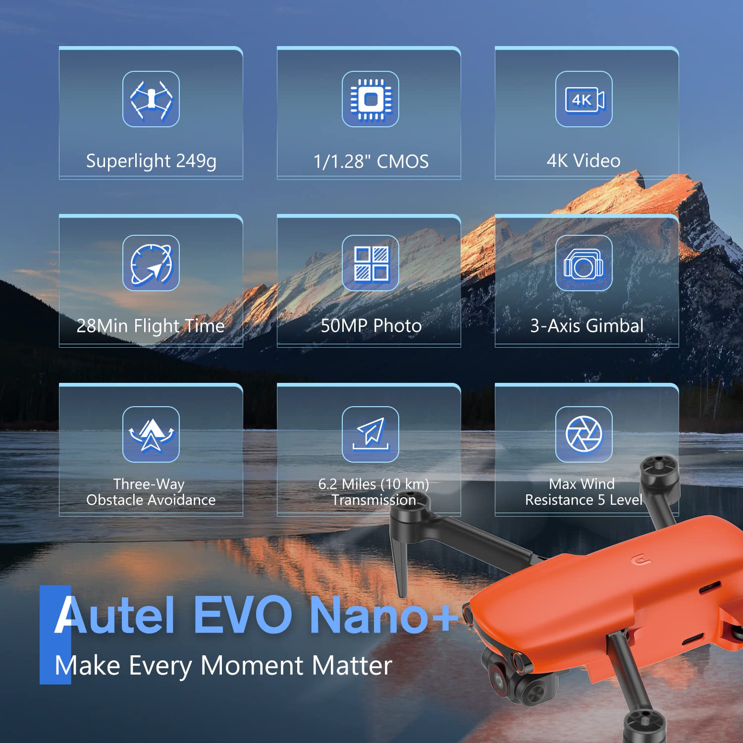Amazon.com: Autel Robotics EVO Nano+ Premium Bundle, 249g Mini