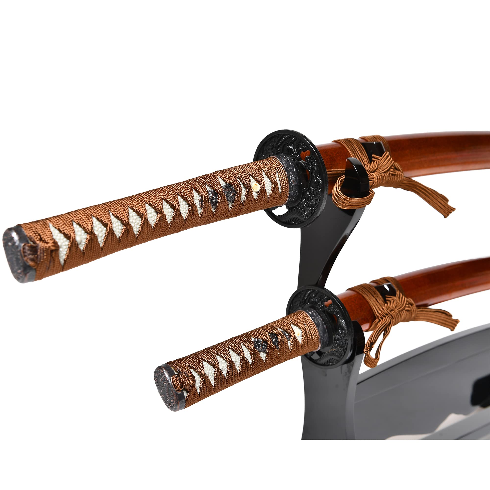 Amazon | 【模造刀】【居合刀】大小刀金茶鞘 漆黒塗木台刀掛セット【五