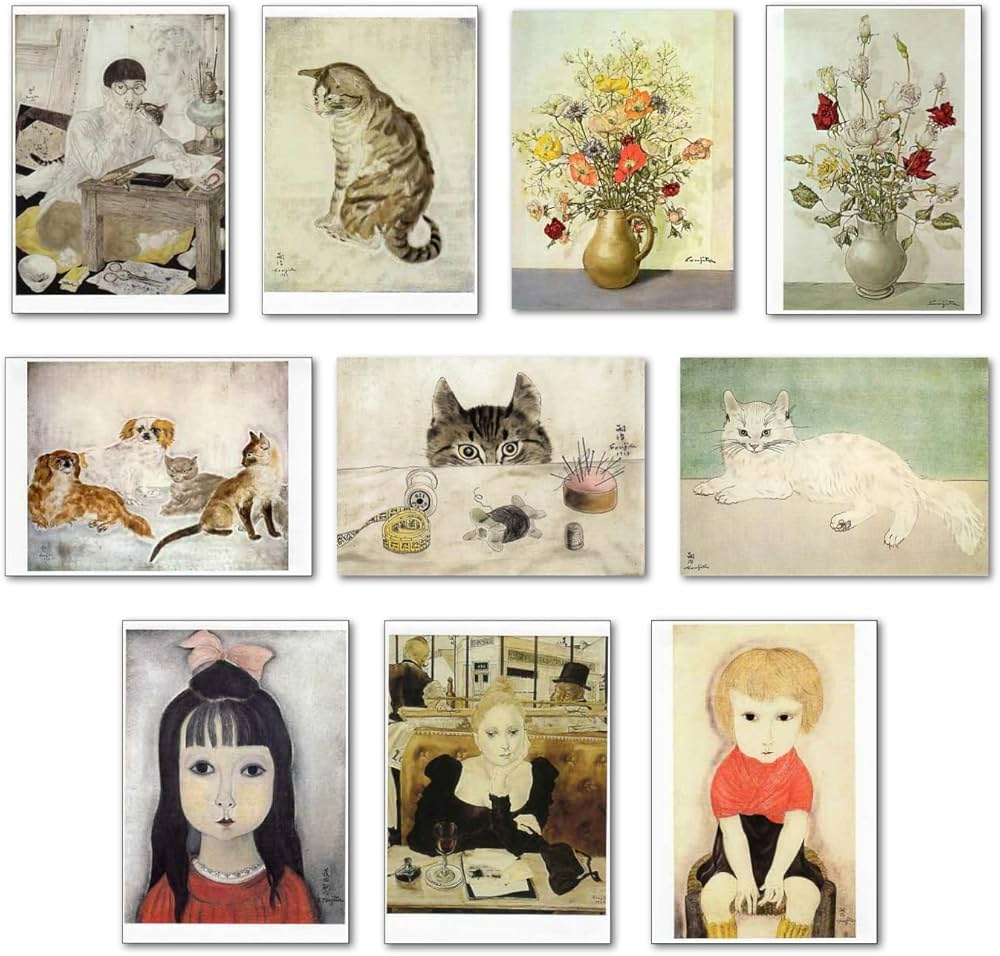 Amazon | 【正規輸入品】ポストカード アート10柄セット「藤田嗣治
