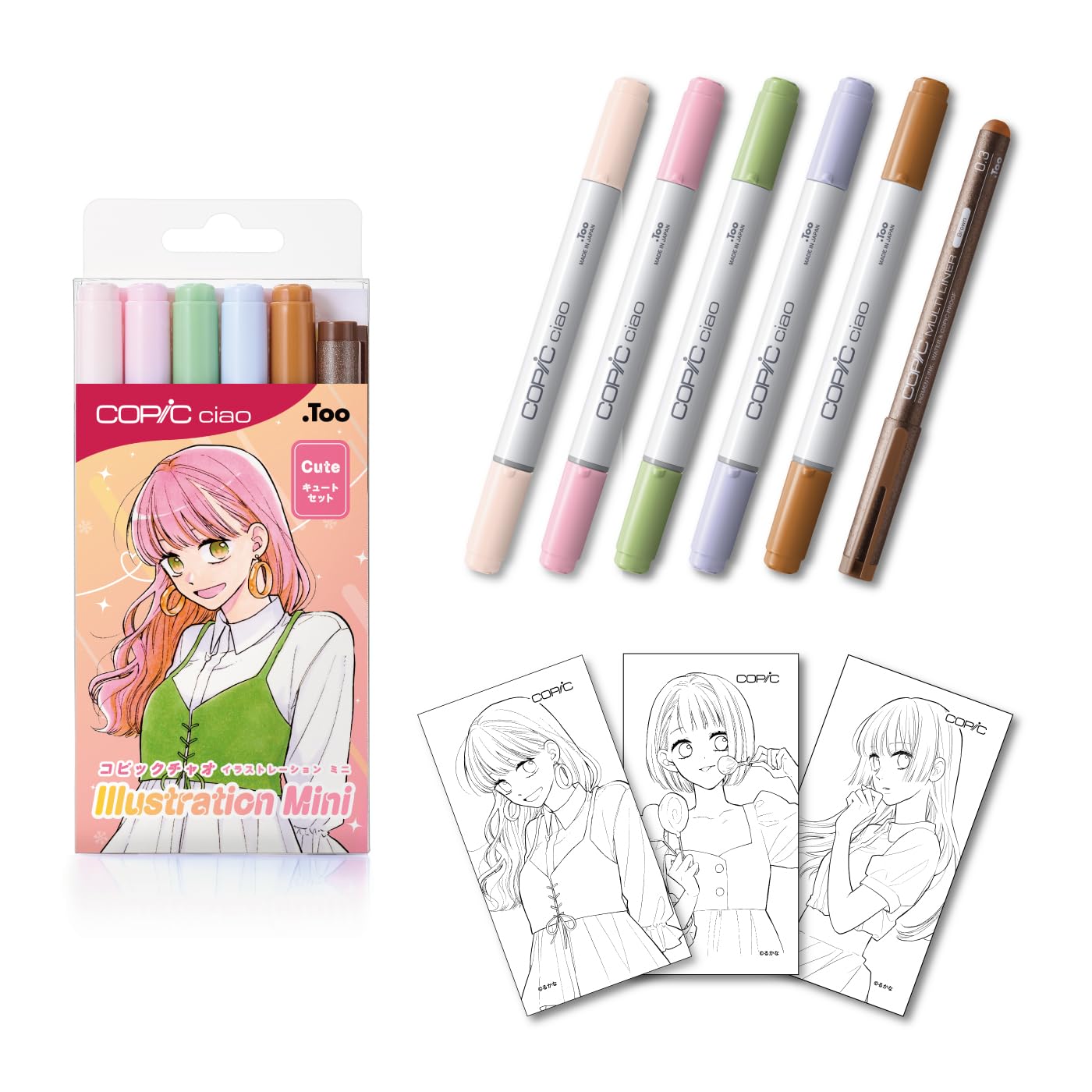 Amazon | Copic Ciaoイラストミニキュートセット、アルコールマーカー5