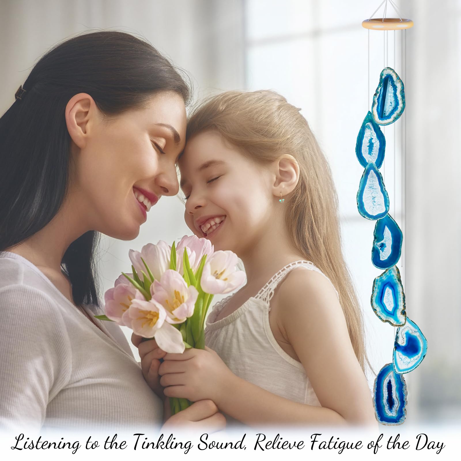 Amazon.co.jp: クリスタルとヒーリングストーン メノウ風鈴 29インチ